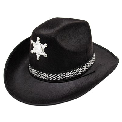 Фетровий карнавальний капелюх шериф, 58-60 см, чорний, фетр (460038) 460038 фото