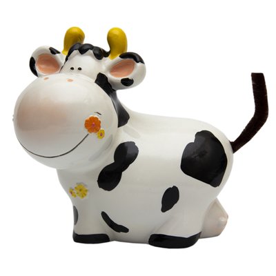 Фігурка декоративна - скарбничка корова, 12x10x13 см, білий, полістоун (240494) 240494 фото