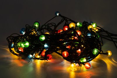 Гірлянда з лампочками розжарювання - кульки, 10 м, 100 л, 8 режимів, різнокольоровий, IP20 (350612) 350612 фото