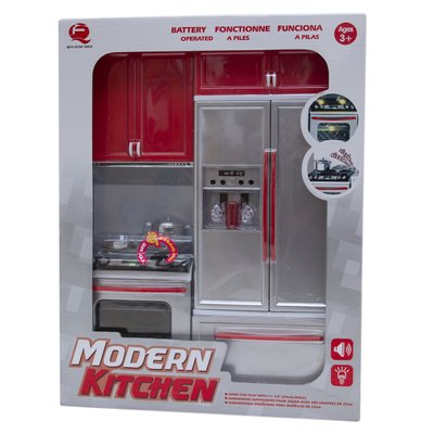 Ігровий набір - лялькова кухня "Сучасна кухня"-1, 27x9,5x34,5 см, червоний, пластик (26212) 26212 фото