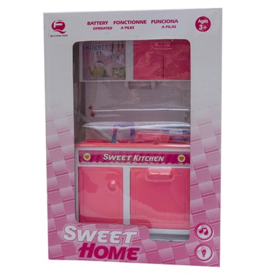 Ігровий набір - лялькова кухня "Милий дім", 23x10x32 см, рожева, пластик (2530P) 2530P фото