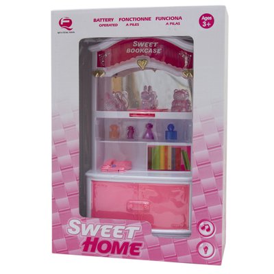 Ігровий набір - лялькова книжкова шафа "Милий дім", 23x10x32 см, рожева, пластик (2540P) 2540P фото