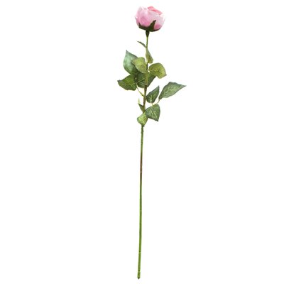 Штучна троянда-гілка, тканина, пластик, 64 см, світло-рожева (630119) 630119 фото