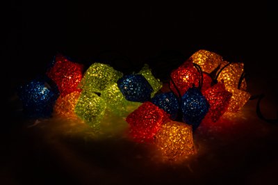 Гірлянда з лампочками розжарювання - кристалічні маленькі зірки, 4 м, 20 л, різнокольоровий, IP20 (040070-1) 040070-1 фото