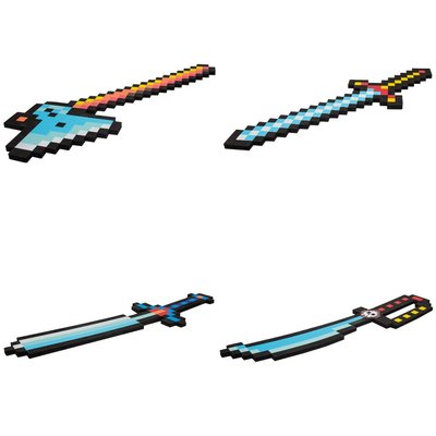 Набір піксельної м'якої зброї - 2 меча, сокира, кинджал, різнокольоровий, EVA (518158) 518158 фото