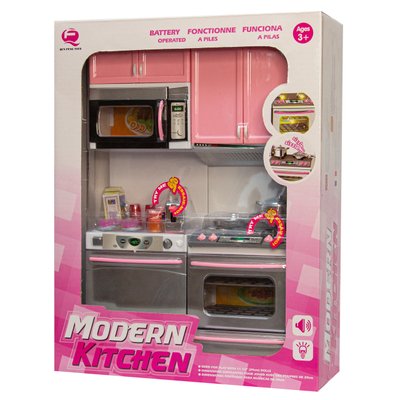 Ігровий набір - лялькова кухня "Сучасна кухня"-2, 27x9,5x34,5 см, рожева, пластик (26213P) 26213P фото