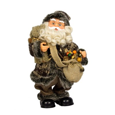 Новорічна інтерактивна фігурка Дід Мороз з мішком подарунків та ведмежам, музичний, 36 см (230150) 230150 фото