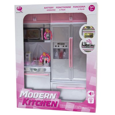 Ігровий набір - лялькова кухня "Сучасна кухня"-4, 27x9,5x34,5 см, рожева, пластик (26215P) 26215P фото