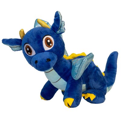 М'яка іграшка - дракончик, 20 см, синій, поліестер (396398) 396398 фото