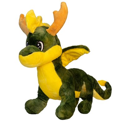 М'яка іграшка - дракончик плямистий, 23 см, зелений, поліестер (396442) 396442 фото