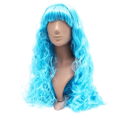 Карнавальна перука, 48-50 см, блакитний, синтетичне волокно (461356) 461356 фото