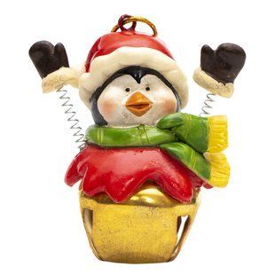 Новогодняя елочная игрушка - фигурка Пингвин, 6,5 см, разноцветный, керамика (021666) 021666 фото