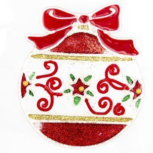 Новорічна наклейка на вікно, 15*15 см, червоний, ПВХ (160302-3) 160302-3 фото