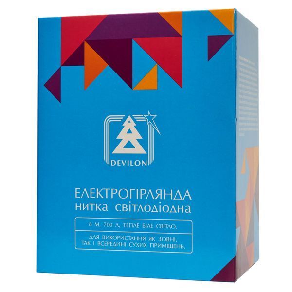 Світлодіодна гірлянда-нитка, 8 м, 700 л, 8 режимов, теплий білий, мережа, IP44 , тип роса (721114) 721114 фото