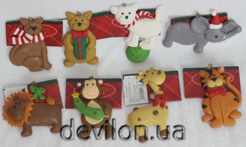Новогодняя елочная игрушка - фигурка Обезьянка, 9 см, коричневый, пластик (001378-5) 001378-5 фото