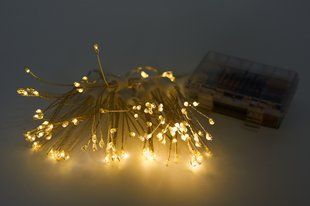Светодиодная гирлянда Огненный шар на батарейках, с пультом, 1,35 м, 100 л, теплый белый, IP44 , тип роса (720773) 720773 фото