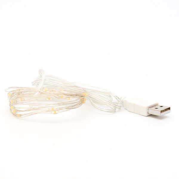 Світлодіодна гірлянда, 30 LED, USB, тепле біле, для приміщення (721381) 721381 фото