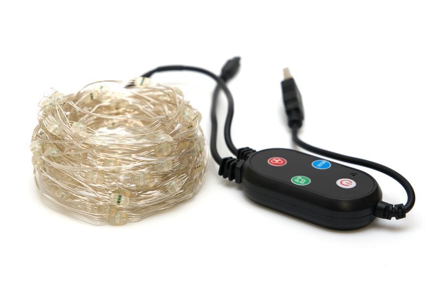 Світлодіодна гірлянда-нитка, 10 м, 100 л, різнокольоровий, USB, Bluetooth/через смартфон, IP20 , тип роса (721237) 721237 фото
