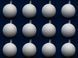 Набор елочных игрушек - шары, 12 шт, D6 см, белый, глиттер, пластик (892173) 892173 фото 1