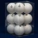 Набор елочных игрушек - шары, 12 шт, D6 см, белый, глиттер, пластик (892173) 892173 фото 3