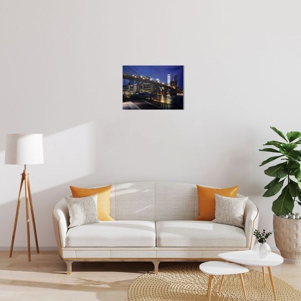 Светящаяся картина - ночной город с подсвечиваемым мостом, 5&nbsp;LЕD ламп, 30x40 см (940188) 940188 фото