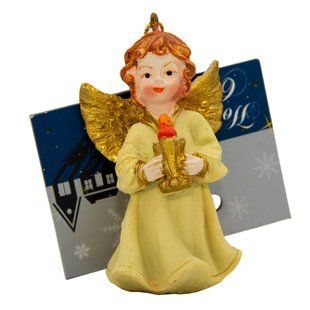 Елочная игрушка - Ангел, 7,6 см, бежевый, полистоун (001675) 001675 фото
