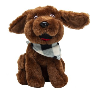 М'яка іграшка - щеня зимове, 21 см, коричневий, поліестер (M1622221-1) M1622221-1 фото