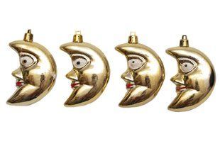 Набор елочных игрушек - Месяц, 4 шт, 8 см, золотистый, пластик (032914) 032914 фото