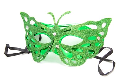 Маска карнавальная, 19x15 см, зеленый, пластик (461707-3) 461707-3 фото