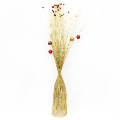 Декорація - дерево-ваза з різнокольоровими кулями, 95 см, золотиста, пластик (770076-2) 770076-2 фото