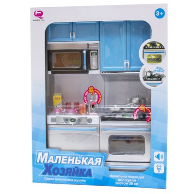 Игровой набор - кукольная кухня "Маленькая хозяюшка"-2, 27x9,5x34,5 см, голубой, пластик (26213B/R) 26213B/R фото