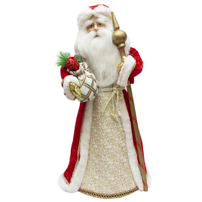 Новорічна сувенірна фігурка Дід Мороз в червоній шубі, 66 см, кераміка, текстиль (180660) 180660 фото