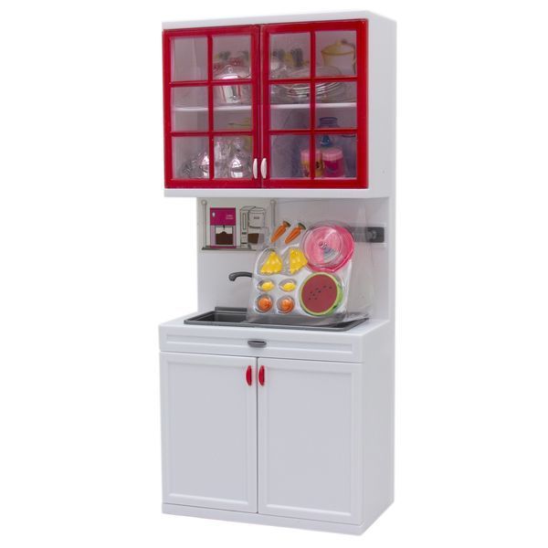 Игровой набор - кукольная кухня "Современная кухня"-3, 27x9,5x34,5 см, красная, пластик (26214) 26214 фото