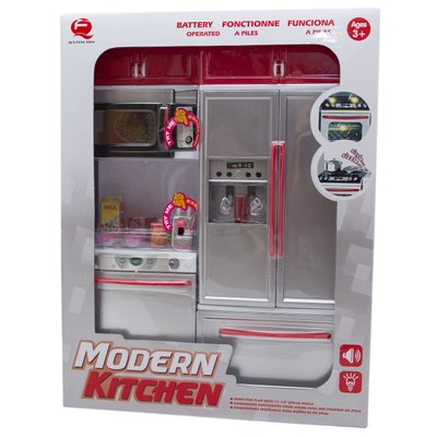 Игровой набор - кукольная кухня "Современная кухня"-4, 27x9,5x34,5 см, красная, пластик (26215) 26215 фото