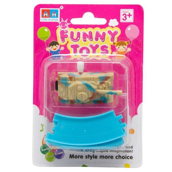 Игрушка заводная - танк 5,5 см с синим треком 16,3x16,3 см, коричневый, пластик (8054A-3-1) 8054A-3-1 фото