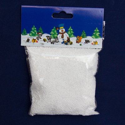 Искусственный снег, 1 упаковка, 80 г, белый, средние снежинки, PPS (200862) 200862 фото