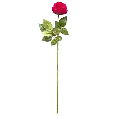 Искусственная роза-ветка, ткань, пластик, 64 см, розовый (630102) 630102 фото