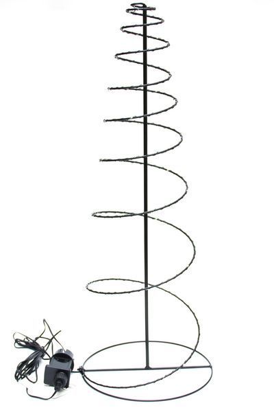 Світлодіодна декорація - Ялинка, 60x22x22 см, 80л, чорний, теплий білий, метал, IP44 (141042) 141042 фото