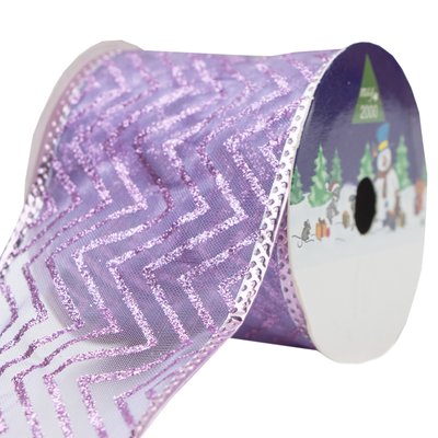 Декоративное украшение - ленточка в рулоне, 3 м, 6,3 см, фиолетовый, органза (080037-9) 080037-9 фото