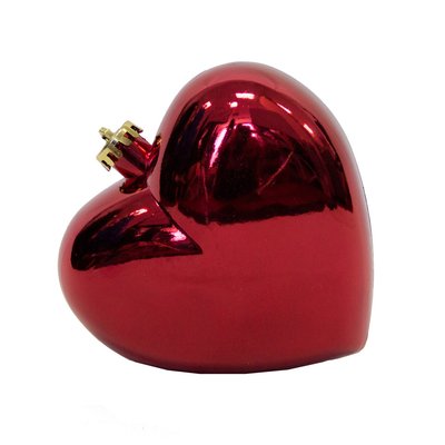 Ялинкова іграшка - Серце, 15 см, глянцевий, червоний, пластик (890339) 890339 фото