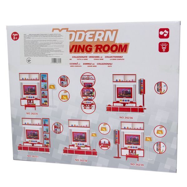 Игровой набор - кукольная мебель "Современная комната"-2, 42x10,5x35,5 см, красная, пластик (26236) 26236 фото