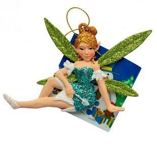 Новогодняя елочная игрушка - фигурка Фея, 12 см, синий, пластик (190286-4) 190286-4 фото