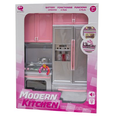 Игровой набор - кукольная кухня "Современная кухня"-1, 27x9,5x34,5 см, розовый, пластик (26212P) 26212P фото