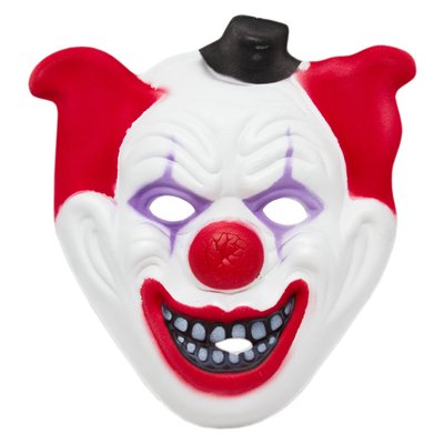 Карнавальна маска "Клоун", 22x18 см, полімер, вогнестійкий, білий (462513) 462513 фото