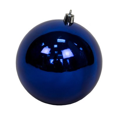 Ялинкова іграшка - куля, D10 см, синя, глянець, пластик (890285) 890285 фото