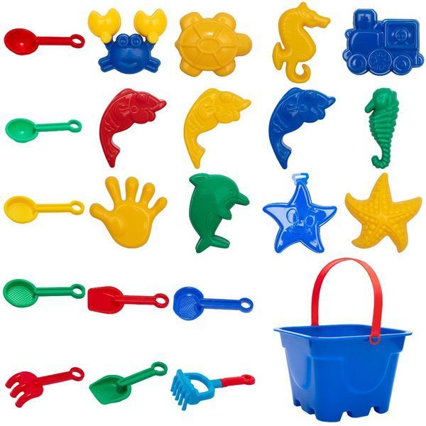 Большой песочный набор - Jiahe Plastic, 22 шт, сетка, синий, разноцветный, пластик (JH003) JH003 фото Большой песочный набор - Jiahe Plastic, 22 шт, сетка, синий, разноцветный, пластик (JH003) JH003 фото