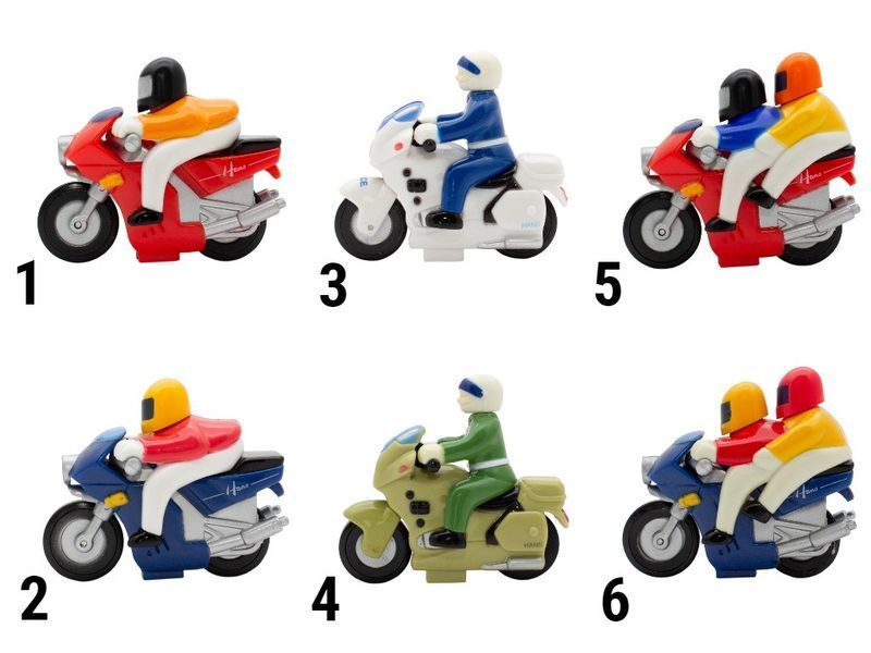Игрушка заводная - мотоцикл с 2 пассажирами Aohua, 5,2x4,5x3 см, синий, пластик (SM-50C-6) SM-50C-6 фото