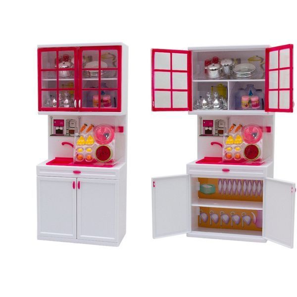Игровой набор - кукольная кухня "Современная кухня", 54x9,5x36 см, розовый, пластик (QF26211PW) QF26211PW фото