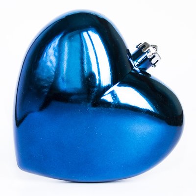 Ялинкова іграшка - Серце, 15 см, глянцевий, синій, пластик (030736-4) УЦІНКА 030736-4 фото