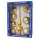 Набор елочных игрушек - шары с верхушкой, 8 шт, D6-8 см, золотистый, снежинки, стекло (390281-4) 390281-4 фото 2
